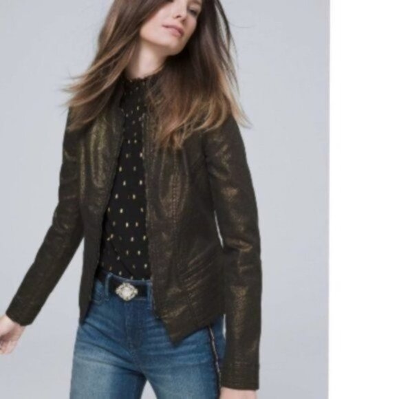 White House Black Market Jackets & Blazers - NWT White House Black Market Coated Metallic Band Jacket